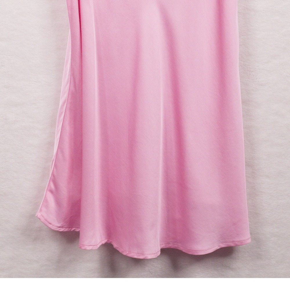 ASTR THE LABEL Ellison Satin Ruched Slip Mini Dress Baby Pink Coquette Sz XS - Picture 6 of 9